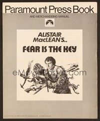 5j381 FEAR IS THE KEY pressbook '73 Alistair MacLean, art of Barry Newman & Suzy Kendall!