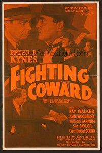 5j384 FIGHTING COWARD pressbook '36 Ray Walker, Joan Woodbury, cool crime images!