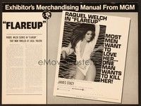 5j394 FLAREUP pressbook '70 most men want super sexy Raquel Welch, but one man wants to kill her!