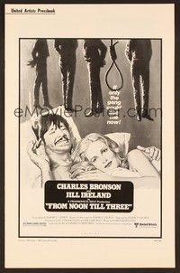 5j419 FROM NOON TILL THREE pressbook '76 great image of wanted Charles Bronson!