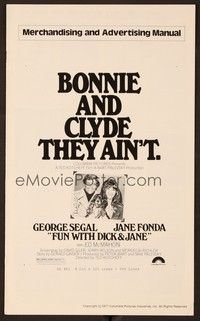 5j424 FUN WITH DICK & JANE pressbook '77 George Segal, Jane Fonda, Bonnie & Clyde they ain't!