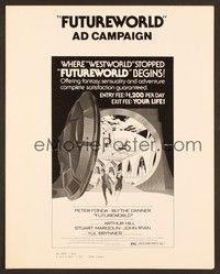 5j427 FUTUREWORLD pressbook '76 AIP, a world where you can't tell the mortals from the machines!
