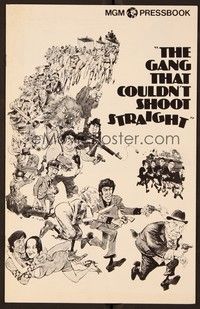 5j433 GANG THAT COULDN'T SHOOT STRAIGHT pressbook '71 Jerry Orbach, wacky art by Mort Drucker!