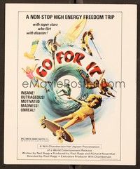 5j447 GO FOR IT pressbook '76 extreme sports, non-stop high energy freedom trip!