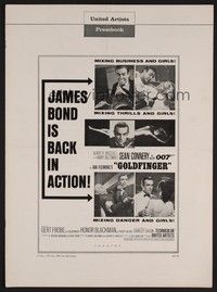 5j451 GOLDFINGER pressbook '64 wonderful images of Sean Connery as James Bond 007!