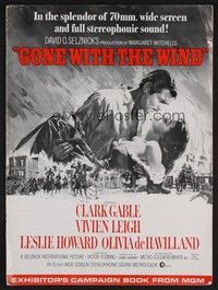 5j453 GONE WITH THE WIND pressbook R68 Clark Gable, Vivien Leigh, all-time classic!