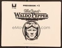 5j459 GREAT WALDO PEPPER pressbook '75 George Roy Hill, close-up of Robert Redford!