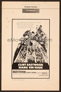 5j473 HANG 'EM HIGH pressbook '68 cowboys Clint Eastwood & Dennis Hopper, sexy Inger Stevens!