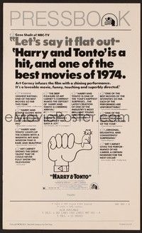 5j483 HARRY & TONTO pressbook '74 Paul Mazursky, Art Carney, Ellen Burstyn, Larry Hagman!