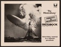 5j499 HINDENBURG pressbook '76 George C. Scott & all-star cast, great image of zeppelin crashing!