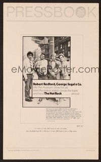 5j512 HOT ROCK pressbook '72 Robert Redford, George Segal, cool cast portrait on the street!