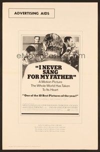 5j524 I NEVER SANG FOR MY FATHER pressbook supplement '70 Gilbert Cates, Melvyn Douglas!