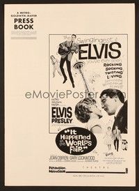 5j540 IT HAPPENED AT THE WORLD'S FAIR pressbook '63 Elvis swings higher than the Space Needle!