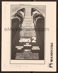 5j546 JAWS 2 pressbook R80 just when you thought it was safe to go back in the water!