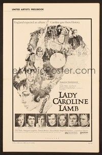 5j569 LADY CAROLINE LAMB pressbook '73 directed by Robert Bolt, great art of Sarah Miles & cast!