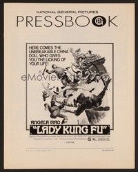 5j572 LADY KUNG FU pressbook '73 the unbreakable China doll who gives you the licking of your life