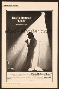 5j588 LENNY pressbook '74 cool silhouette image of Dustin Hoffman as comedian Lenny Bruce!