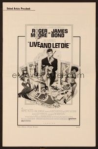 5j600 LIVE & LET DIE pressbook '73 art of Roger Moore as James Bond by Robert McGinnis!