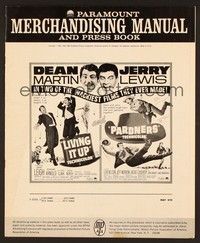 5j602 LIVING IT UP/PARDNERS pressbook '65 wacky Dean Martin & Jerry Lewis double-bill!