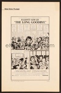 5j607 LONG GOODBYE pressbook '74 Elliott Gould as Philip Marlowe, Sterling Hayden, film noir!