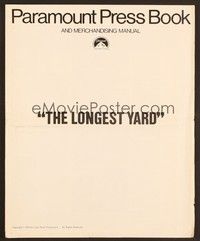 5j608 LONGEST YARD pressbook '74 Robert Aldrich prison football sports comedy, Burt Reynolds!