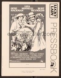 5j612 LUCKY LADY pressbook '75 artwork of Gene Hackman, Liza Minnelli & Burt Reynolds by Amsel!