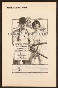 5j708 OKLAHOMA CRUDE pressbook '73 art of George C. Scott & Faye Dunaway with rifles!