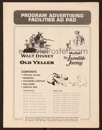 5j711 OLD YELLER/INCREDIBLE JOURNEY pressbook supplement '60s Walt Disney animal double-bill!