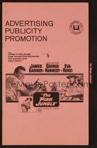 5j743 PINK JUNGLE pressbook '68 James Garner & George Kennedy in South America!