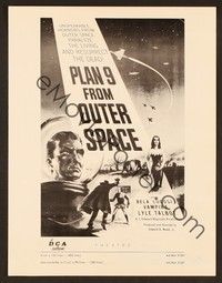 5j746 PLAN 9 FROM OUTER SPACE pressbook '58 directed by Ed Wood, arguably the worst movie ever!
