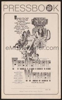 5j759 PREHISTORIC WOMEN pressbook '66 Slave Girls, art of sexiest cave babe with whip!