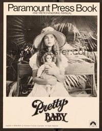 5j761 PRETTY BABY pressbook '78 directed by Louis Malle, young Brooke Shields sitting with doll!