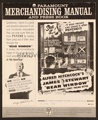 5j778 REAR WINDOW pressbook '54 Alfred Hitchcock, voyeur Jimmy Stewart & sexy Grace Kelly!