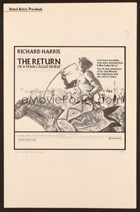 5j786 RETURN OF A MAN CALLED HORSE pressbook '76 art of Richard Harris as American Indian!