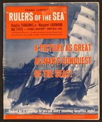 5j801 RULERS OF THE SEA pressbook '39 seaman Douglas Fairbanks Jr, man's conquest of the seas!