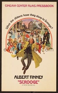 5j814 SCROOGE pressbook '71 Albert Finney as Ebenezer Scrooge, classic Charles Dickens story!