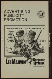 5j822 SERGEANT RYKER pressbook '68 is Lee Marvin an enemy agent or U.S. sergeant in the Korean War
