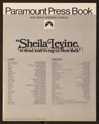 5j833 SHEILA LEVINE IS DEAD & LIVING IN NEW YORK pressbook '75 Jeannie Berlin, Roy Scheider!