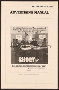 5j836 SHOOT pressbook '76 Cliff Robertson, Ernest Borgnine & Henry Silva!