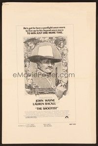 5j838 SHOOTIST pressbook supplement '76 best Richard Amsel artwork of cowboy John Wayne!