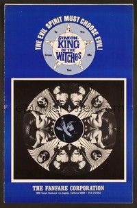 5j841 SIMON - KING OF THE WITCHES pressbook '71 Andrew Prine, wild psychedelic design!
