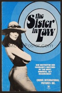 5j842 SISTER IN LAW pressbook '74 early Joseph Ruben, sexy immoral Anna!
