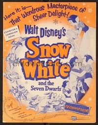 5j846 SNOW WHITE & THE SEVEN DWARFS pressbook R58 Walt Disney animated cartoon fantasy classic!