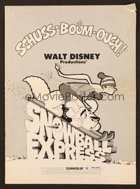 5j848 SNOWBALL EXPRESS pressbook '72 Walt Disney, Dean Jones, wacky winter fun art!