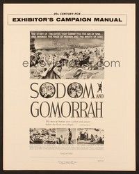 5j849 SODOM & GOMORRAH pressbook '63 Robert Aldrich, Pier Angeli, art of sinful cities!