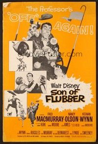 5j854 SON OF FLUBBER pressbook '63 Walt Disney, professor Fred MacMurray's off again!