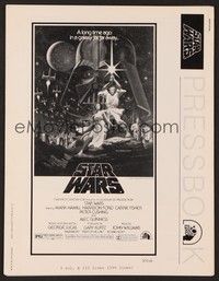 5j868 STAR WARS pressbook '77 George Lucas classic sci-fi epic, great art!