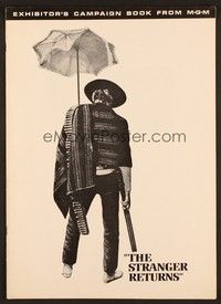 5j881 STRANGER RETURNS pressbook '68 great spaghetti western image of Tony Anthony w/umbrella!