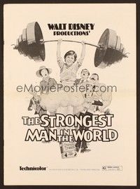 5j882 STRONGEST MAN IN THE WORLD pressbook '75 Walt Disney, art of teenage Kurt Russell!