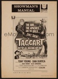 5j894 TAGGART pressbook '64 Tony Young, Dan Duryea, Louis L'Amour, western!